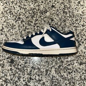 Nike dunk low blue obsidian size 10.5. Can ship with box but not OG one.